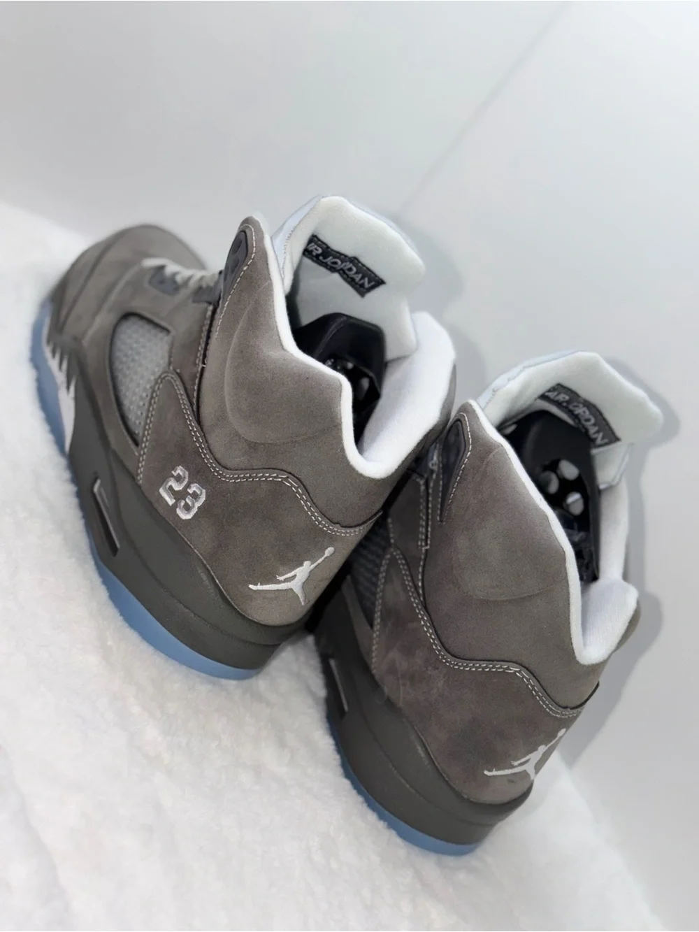 Jordan Men’s Suede Sneakers in Grey and White